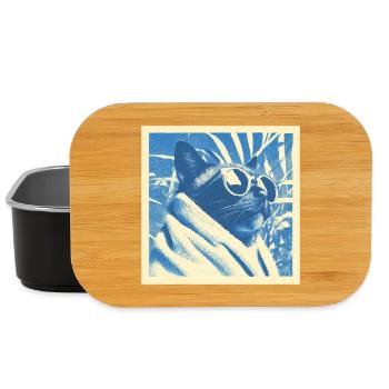 Cool Retro Cat Design - Lunch Box - Schwarz - Vorne