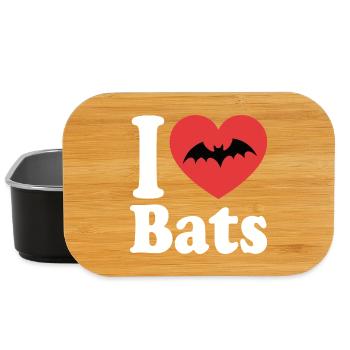 I Love Bats – Bat Lover - Lunch Box - black - Front