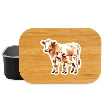 Amour de la vache – Mère et veau - Boîte à goûter - noir - Devant