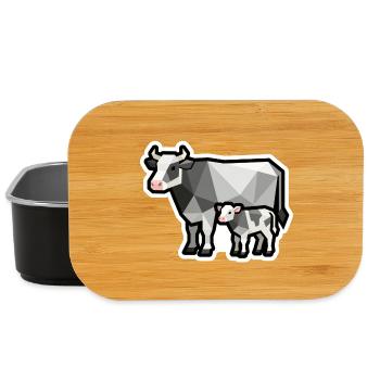 Kuh und Kalb – Geometrisches Minimaldesign - Lunch Box - Schwarz - Vorne