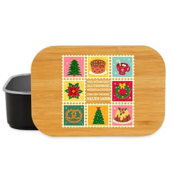 Gluten-Free Christmas Patterns - Lunch Box - black - Front