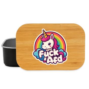 Unicorn FUCK AFD Unicorn Rainbow Sticker - Lunch Box - black - Front
