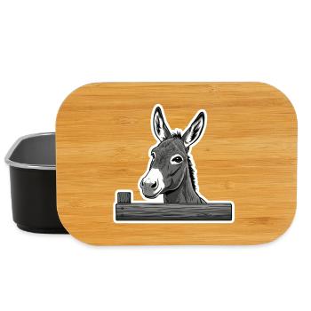 Donkey at the Fence – Classic & Charming - Lunch Box - black - Front