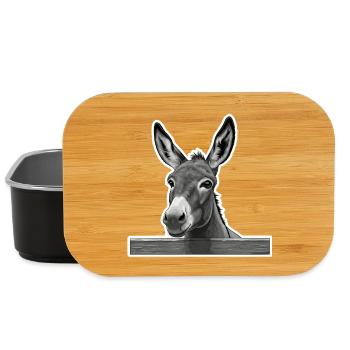 Donkey with a gentle gaze – peace and charm - Lunch Box - black - Front