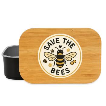 Sauvez les abeilles Nature Motif abeille - Boîte à goûter - noir - Devant