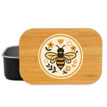Sauvez les abeilles - Motif d’abeille de la nature - Boîte à goûter - noir - Devant