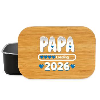 2026 Papa Loading – Cadeau pour le futur père - Boîte à goûter - noir - Devant