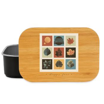 Herbstblatt Mosaik Gitter - Lunch Box - Schwarz - Vorne