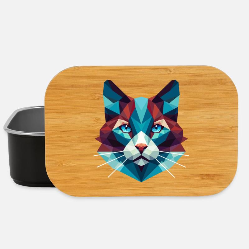 Cat Lowpoly - Lunch Box - Schwarz