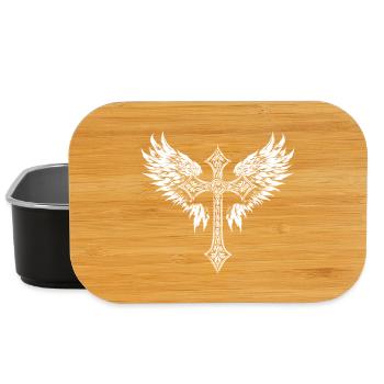 Christian Cross Wings - Lunch Box - black - Front