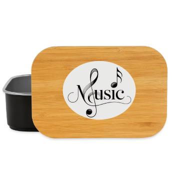 Musical font with music ornament - Lunch Box - black - Front