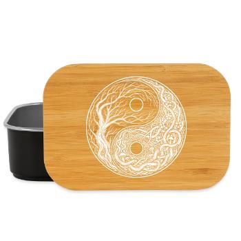 Symbole Yin Yang Arbre de Vie Tai - Boîte à goûter - noir - Devant