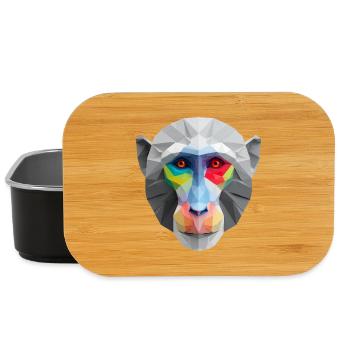 Farbiges Low-Poly Affengesicht Logo Art Design - Lunch Box - Schwarz - Vorne