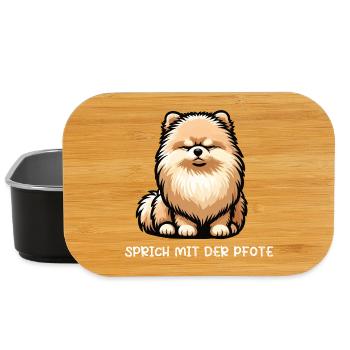 Sprich mit der Pfote Zwergspitz Zwergspitze Spitz - Lunch Box - Schwarz - Vorne