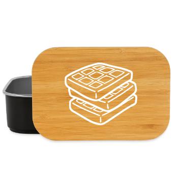 Waffle Sketch – Cute Minimalist Food Motif - Lunch Box - black - Front