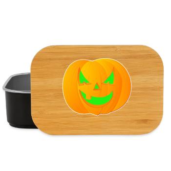 Citrouille néon Halloween - Boîte à goûter - noir - Devant