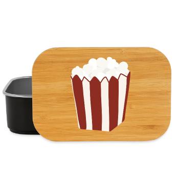 Popcorn Eimer Retro Illustration - Lunch Box - Schwarz - Vorne