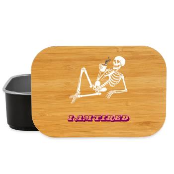 Ich bin müde - Retro Neon Kaffee Skelett - Lunch Box - Schwarz - Vorne
