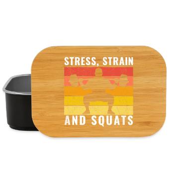 Stress Strain et squats, T-shirt de gymnastique drôle d’ingénieur - Boîte à goûter - noir - Devant
