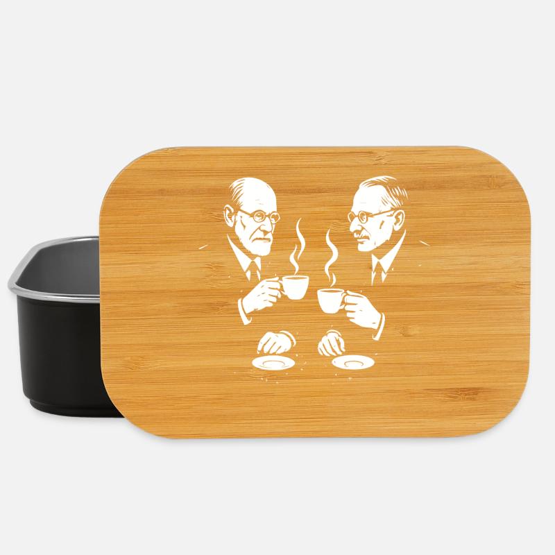 Sigmund Freud und Carl Jung beim Kaffeetrinken - Lunch Box - Schwarz