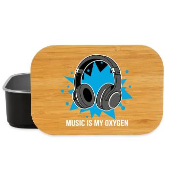 Music Is My Oxygen – Headphones Vibes - Lunch Box - black - Front