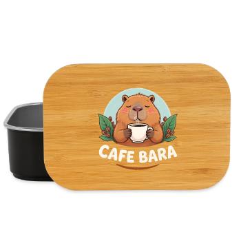 Café Bara - T-shirt Capybara drôle - Boîte à goûter - noir - Devant