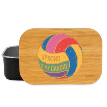 Spiking Ist Mein Cardio Volleyball Motivation - Lunch Box - Schwarz - Vorne
