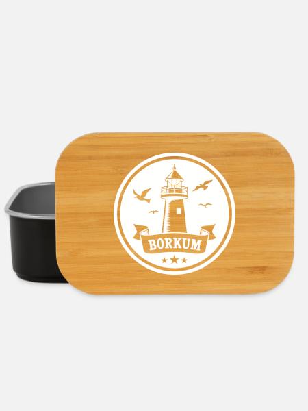 Leuchtturm Borkum Maritimes Emblem - Lunch Box - Schwarz