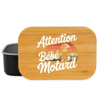 Attention Vintage Biker Baby - Lunch Box - black - Front