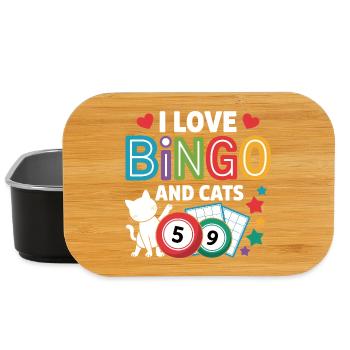 J’aime le bingo et les chats - Boîte à goûter - noir - Devant
