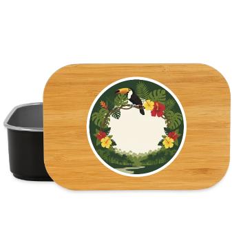 Tropische Tukane und kreisförmiges Laub - Lunch Box - Schwarz - Vorne