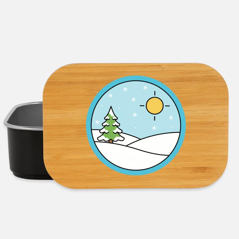 Winterlandschaft mit Schnee und Sonne - Lunch Box - Schwarz