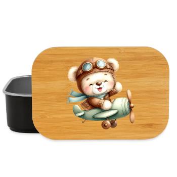 Aviator Teddy - Lunch Box - black - Front