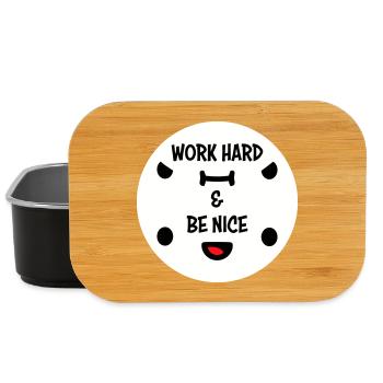 Work Hard Be Nice Motivation Positive Spirit Quote - Lunch Box - black - Front