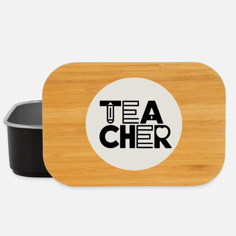 Lehrerdesign mit Bleistift-Typografie - Lunch Box - Schwarz