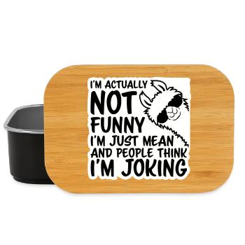 Lama Alpaka Not Funny Just Mean People Think Joke - Lunch Box - Schwarz - Vorne