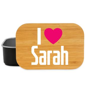 J’aime Sarah Pink Heart J’aime Sarah - Boîte à goûter - noir - Devant