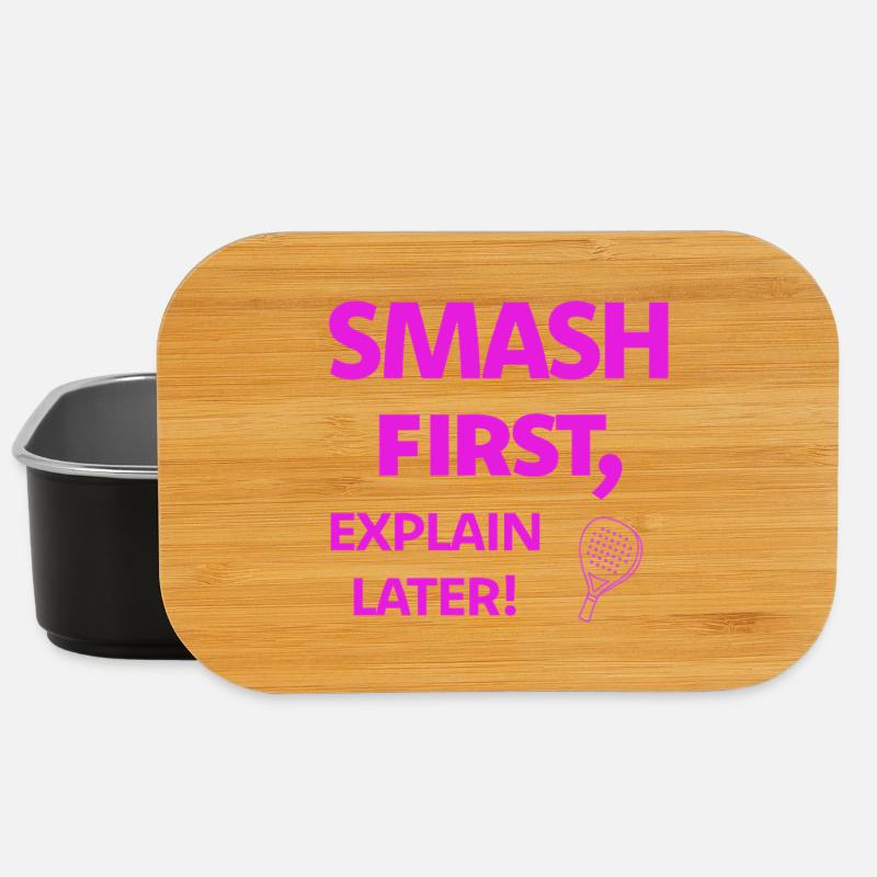 Smash First, Explain Later Padelspruch - Lunch Box - black