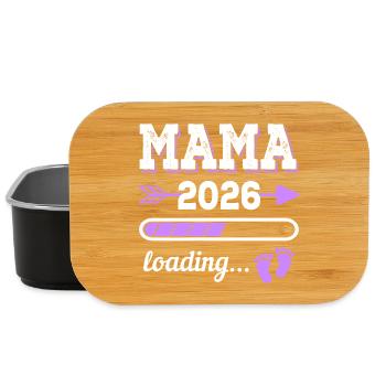 Mama 2026 Loading Schwangerschaft Geschenkidee - Lunch Box - Schwarz - Vorne