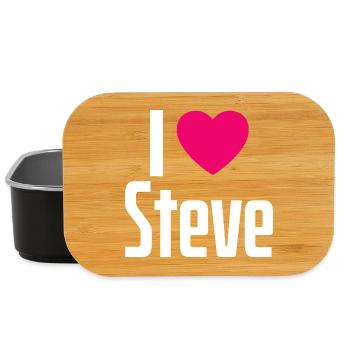 I Love Steve Pinkes Herz Ich liebe Steve - Lunch Box - Schwarz - Vorne
