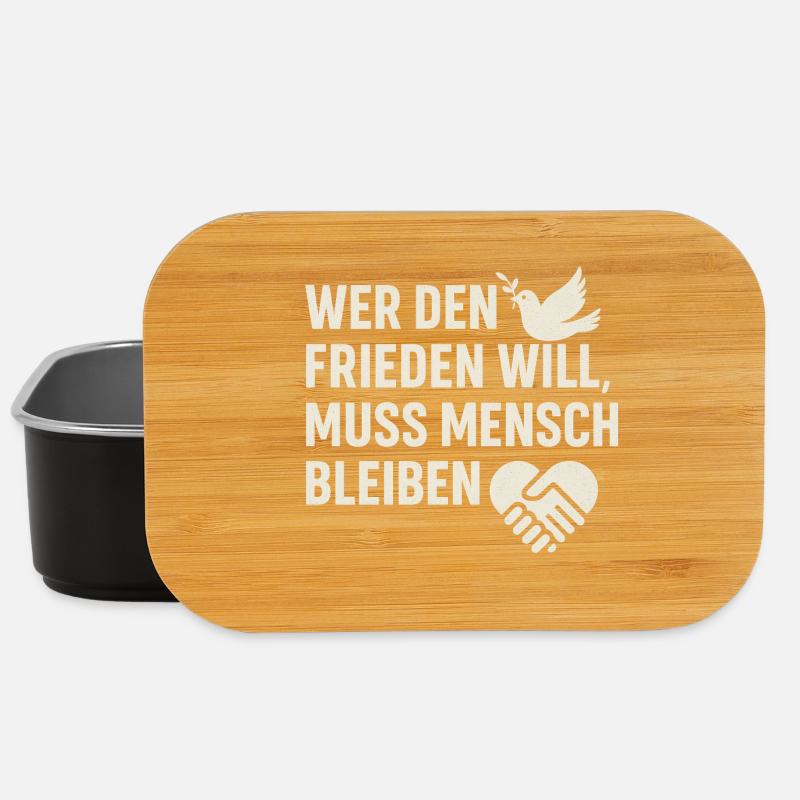 Frieden & Menschlichkeit - Lunch Box - Schwarz