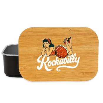 Rockabilly Pin-Up Woman 50s Reclining Petticoat - Lunch Box - black - Front