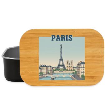Imprimé Eiffel de la Skyline de Paris - Boîte à goûter - noir - Devant