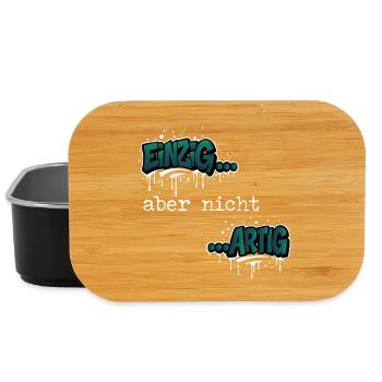 Einzig… aber nicht …artig Einzigartig Spruch - Lunch Box - Schwarz - Vorne
