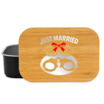 Just Married Funny Newlywed Bachelor Bachelorette - Lunch Box - black - Front