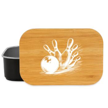 Dynamic Bowling Ball Throwing on Pins - Lunch Box - black - Front