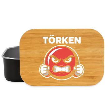 Drôle Dire Törken Dessin animé Drôle Dinde Mème - Boîte à goûter - noir - Devant