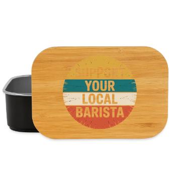 Support your local barista Kaffeeliebhaber - Lunch Box - Schwarz - Vorne
