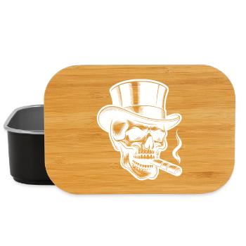 Daring Skull with Elegant Top Hat - Lunch Box - black - Front