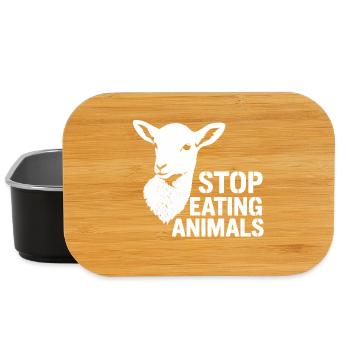 Animal welfare | Stop Eating Animals Vegan Statement - Lunch Box - black - Front